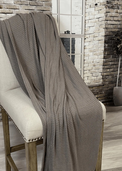 BambooYou Waffle Weave Throw Taupe Nulls Gift Product BambooYou 